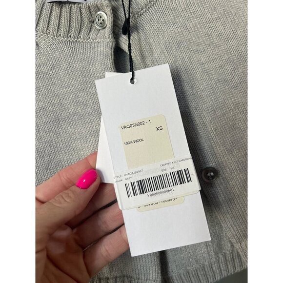 VAQUERA Cropped Knit Sequin Back Cardigan Grey Womens Size XS - Picture 12 of 12